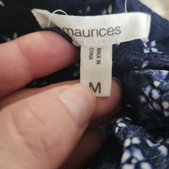 MAURICES Button Down Criss Cross Cut Out Sleeve Top - Picture 6 of 8